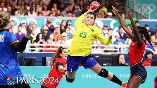 Brazil impresses with dominant opening win over Spain in handball  Paris Olympics  NBC Sports [upl. by Mycah]