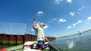 Indian River Inlet Delaware Live lining Spot for stripers Coast Guard wall [upl. by Farl525]