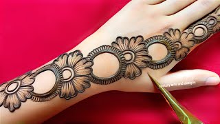 New stylish back hand mehndi design  easy mehndi design  mehndi ka design  mehndi design  mehndi [upl. by Atarman]