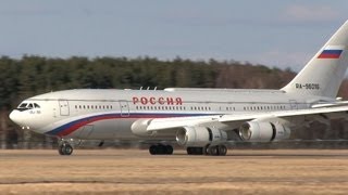 2x Ilyushin Il96 landing with President Putin at Hannover RA96016 amp RA96017 [upl. by Flavius]