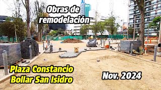 Obras en la PLAZA CONSTANCIO BOLLAR en SAN ISIDRO LIMA  Noviembre 2024 [upl. by Sihon]