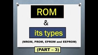 ROM amp its types  Read Only Memory  rom Kya hai in computer  PART  3  computer basics [upl. by Estes]