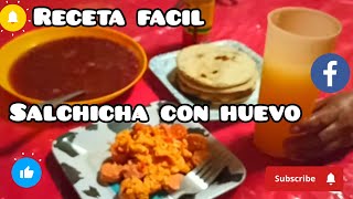 una rica receta salchicha con huevo 🥚 [upl. by Fannie699]