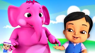 Ek Mota Hathi in Bengali একটি বড় হাতি Cartoon Rhymes for Children [upl. by Accisej]