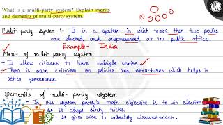 What is a multiparty system Explain merits W and demerits of multiparty system Multi par [upl. by Evette106]