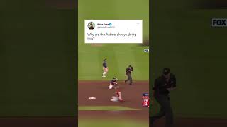 The Astros miscommunication on a double play feed baseball mlb [upl. by Oinotna]