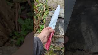 Handmade 8quot chefs knife Pink Masur Birch with ApexUltra carbon steel chefknife bestchefknife [upl. by Nilved36]