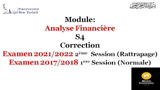 Analyse financière S4  Examen avec correction  Rattrapage  20212022 [upl. by Ahiel]