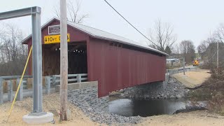 Historic Erie County covered bridge reopens after restoration work [upl. by Enelav831]