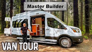 BEST Luxury Van Build Ever  Precision HIGH END Camper Conversion  LOADED [upl. by Cleland]