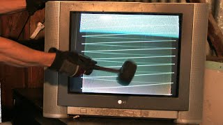 Beating On An LG Flatron CRT With Bad Picture Tube [upl. by Nylatsirhc]