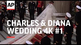 Charles amp Diana Wedding in 4K  Part 1  Arrivals at St Pauls Cathedral  1981 [upl. by Humbert979]