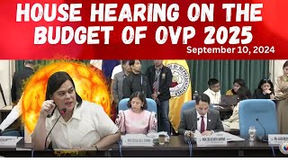 Hearing of the OVP Budget 2025 at House of Representatives 09102024 [upl. by Onaicnop]