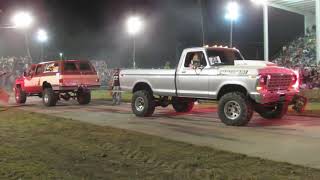 Big Ford Vs Big Chevy Truck Tug Of War At Wapak Tug Fest [upl. by Akimrehs584]