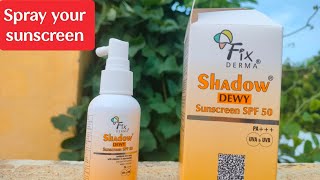 fixderma shadow dewy sunscreen spray spf 50 review in Tamil fixderma [upl. by Aohk]