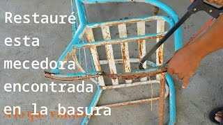 ldeas para restaurar muebles de hierro y combinarlos con madera como restaurar mesedora de hierro [upl. by Gil]