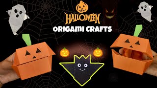 Easy Origami Halloween Crafts for Spooky Decor Paper Halloween crafts origami ghosts Origami craft [upl. by Matilde]