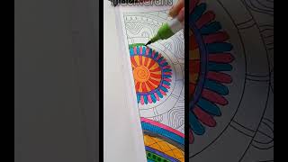 Lets color mandala 🌈💙 art easy diy mandala satisfying viralvideo ytshort [upl. by Naujled]