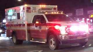 BRAND NEW FDNY EMS AMBULANCE USING RUMBLER SIREN RESPONDING ON HILLSIDE AVENUE IN JAMAICA QUEENS [upl. by Vieva]