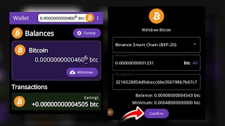 Bitcoin Mining Crypto Miner App Withdrawal  Crypto Miner App 2024  Bitcoin Mining App 2024 [upl. by Fisken266]