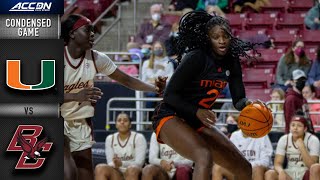 Miami vs Boston College Condensed Game  202122 ACC Women’s Basketball [upl. by Jola]