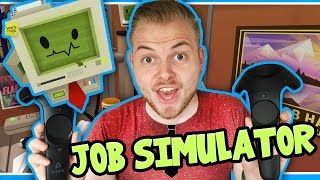 SquiddyPlays  JOB SIMULATOR HTC Vive  OFFICE WORKER [upl. by Ittap]