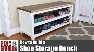 DIY Shoe Storage Bench  How to Build [upl. by Nawud]