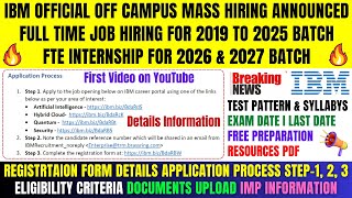 IBM Official Mass Hiring Announced 20272019 Batch  Full 13 Steps Application Registration Process [upl. by Zigrang]