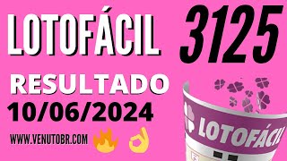 🍀 Resultado Lotofácil 3125 [upl. by Namas]