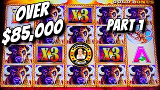 OVER 85000 in JACKPOTS  Buffalo Gold Slot Machines PART 1 [upl. by Healy]