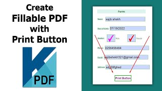 How to create a fillable form with Print button in Kofax Power PDF [upl. by Heymann]