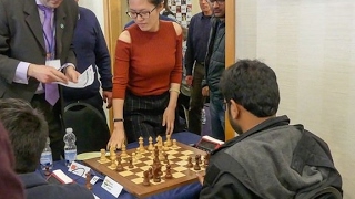 Hou Yifans Shocking Resign in 5 moves against Lalith Babu Tradewise Gibraltar Chess 2017 [upl. by Oirevas]