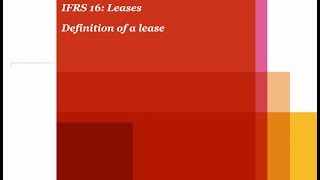 PwCs Analysing IFRS 16 Leases  1 Definition of a lease [upl. by Akinimod]