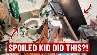 Spoiled kid DESTROYS house after mom took away his phone [upl. by Esialb]