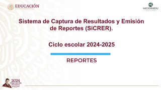 SiCRER  Reportes Evaluación Diagnóstica Educación Básica 20242025 [upl. by Marleah]