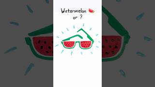 Watermelon 🍉 or Sunglasses 😎 acrylic markers drawing for kids kids easydrawing watermelon [upl. by Nagyam]