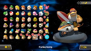 DLC All Characters Karts Wheels and Gliders  Mario Kart 8 Deluxe [upl. by Enileve200]