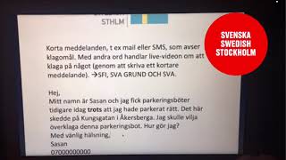 Att skriva på svenska om PARKERINGSBÖTER att klaga klagomål  شكايت كردن از جريمه ماشين [upl. by Xella]