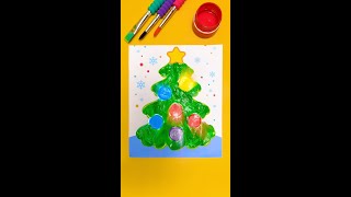 Lets Color a Christmas Tree 🎄 Finger Painting [upl. by Enilegnave]