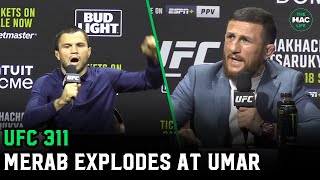 Merab explodes at Umar Nurmagomedov quotYoure a piece of Squot  UFC 311 Press Conference [upl. by Peta122]