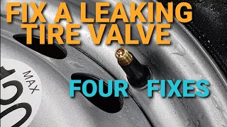 Fix a Leaking Tire Valve  FOUR Ways to Fix [upl. by Elsie]