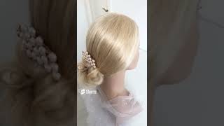 New Simple chignon Wedding hairstyles long hair bun hairstyles Juda hairstyles updo hairstyles [upl. by Wellesley931]