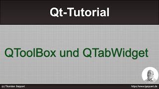 Qt Tutorial 036 QToolBox und QTabWidget [upl. by Asaph]