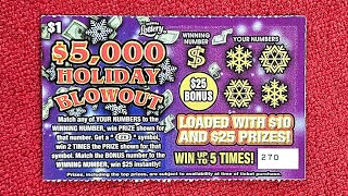 5000 Holiday Blowout 1 Scratch Tickets x 5 from the Florida Lottery [upl. by Rysler749]