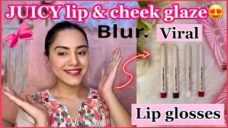 Dupe under 500 for SHEGLAM lip plumper😨 Blur India Viral Lip Gloss Review  kp styles [upl. by Ytisahc]