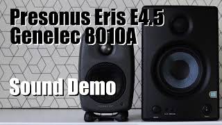 Genelec 8010A Genelec G One vs Presonus Eris E45  Sound Demo w Bass Test [upl. by Flossi]