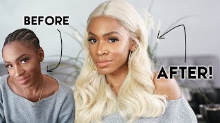 Platinum Blonde Frontal Wig Transformation Watch Us Slay This Wig ▸ VICKYLOGAN [upl. by Sigsmond]