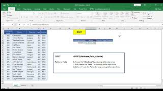 DGET Function in Excel [upl. by Anirahtak306]