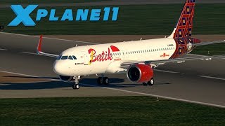 XPlane 11  Airbus 320 Neo  Landing  Husein Sastranegara Intl Airport WICC R29 [upl. by Elpmid]