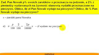 Wyrażenia algebraiczne i procenty  zadanie 1oblicz ile procent  Matfiz24pl [upl. by Esyla]